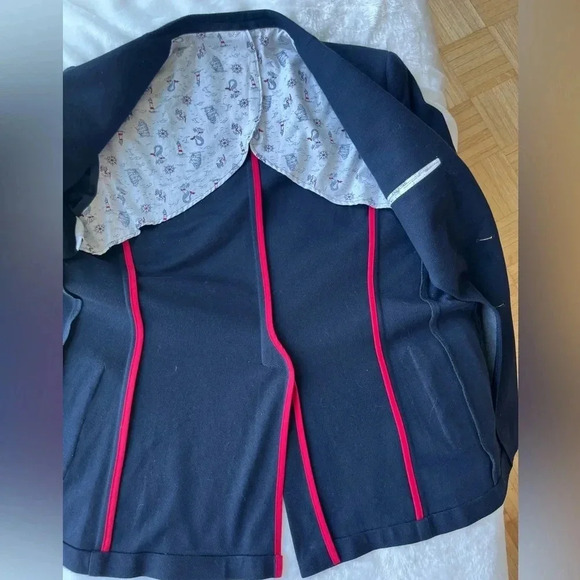 PERRY ELLIS PORTFOLIO SLIM FIT NAVY BLUE WOOLBLEND KIDS BLAZER XL - Picture 11 of 16